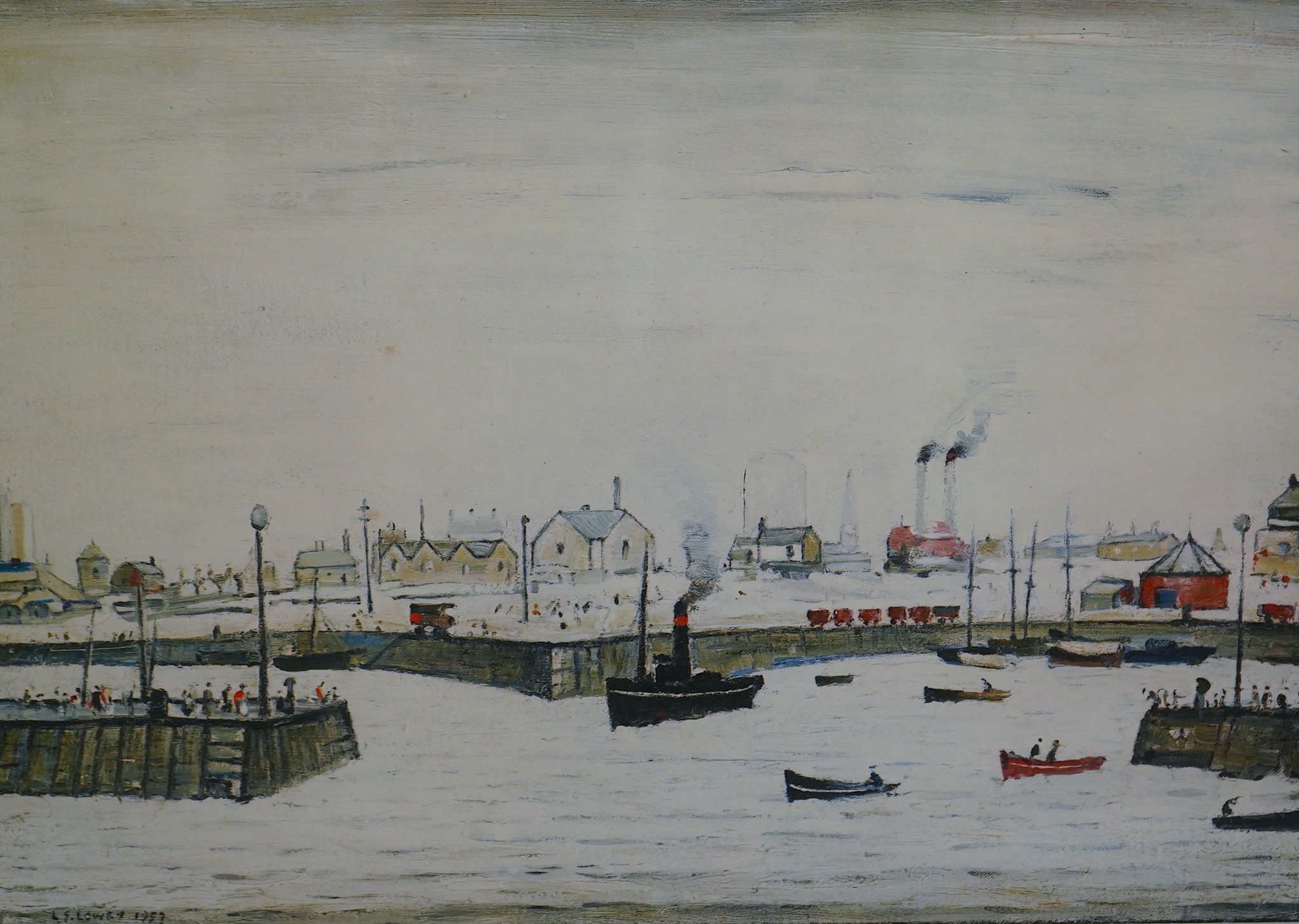 Laurence Stephen Lowry RA, RBA (1887-1976), 'The Harbour', lithograph, 40 x 55.5cm